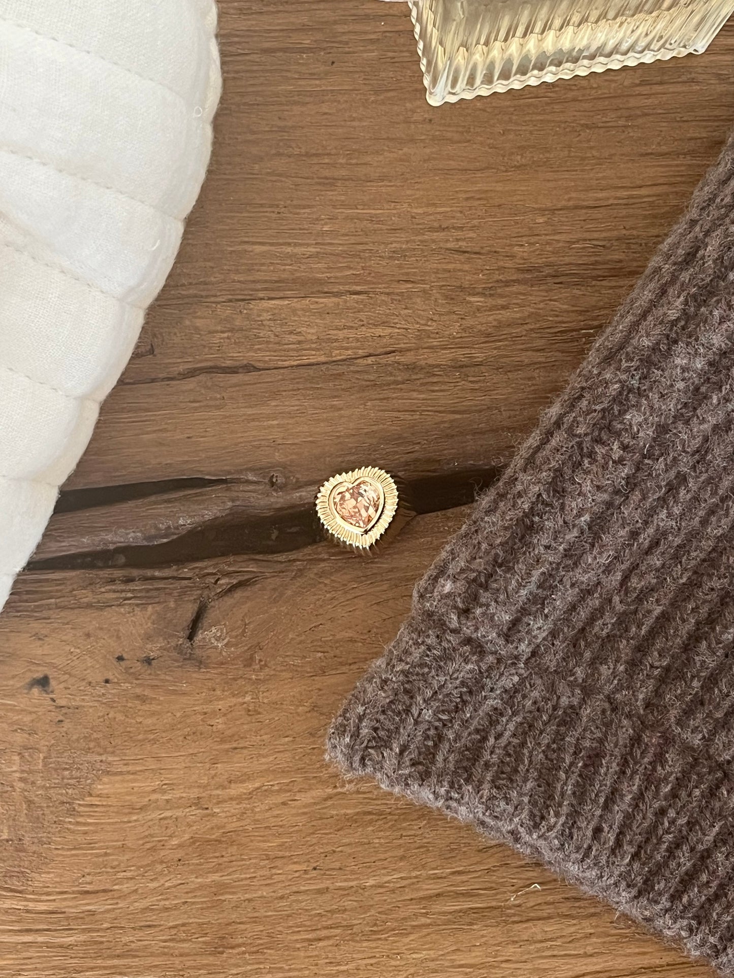 Proto bague en plaqué or coeur - T.54