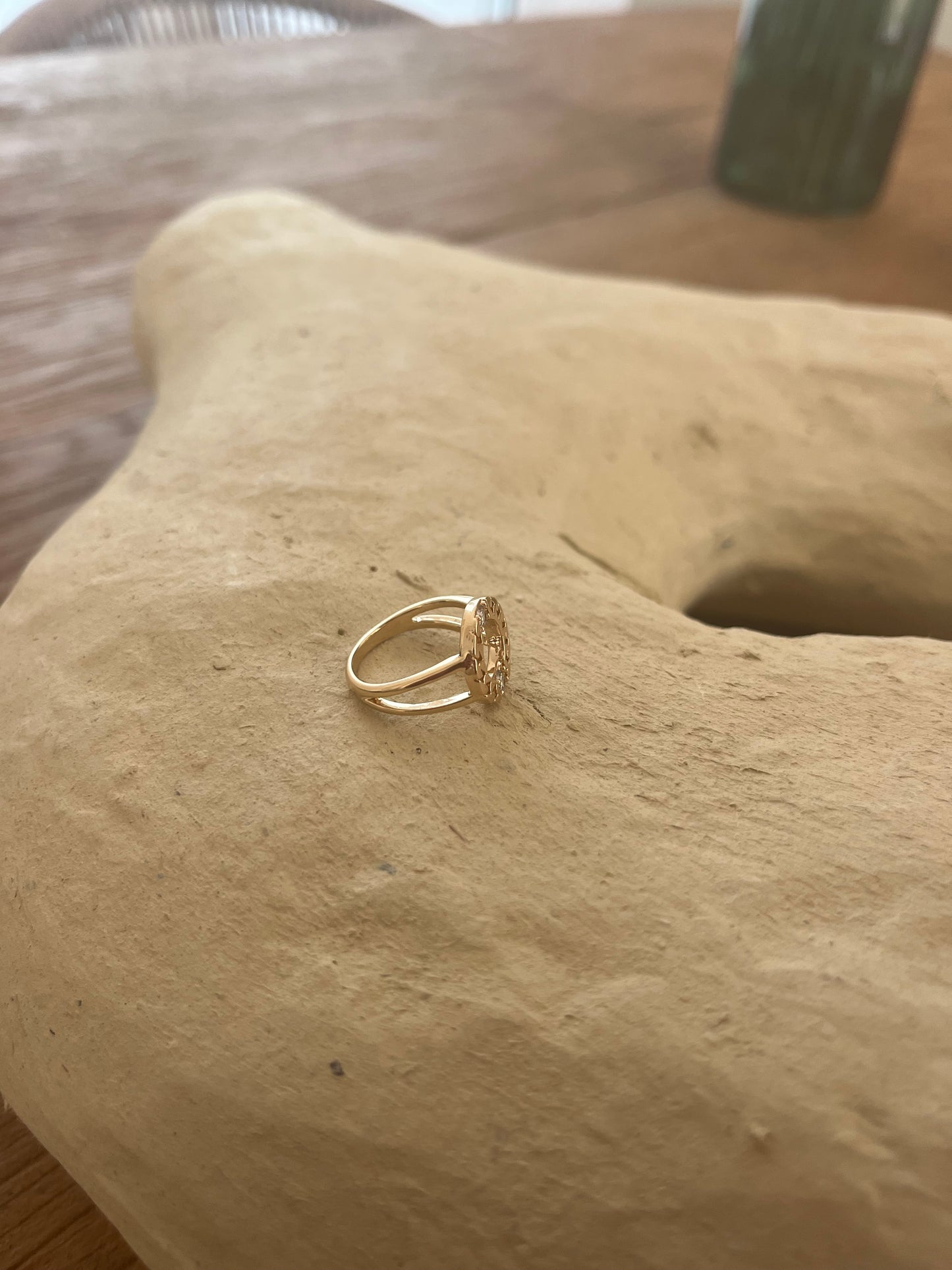 Proto bague or et zircon T.54