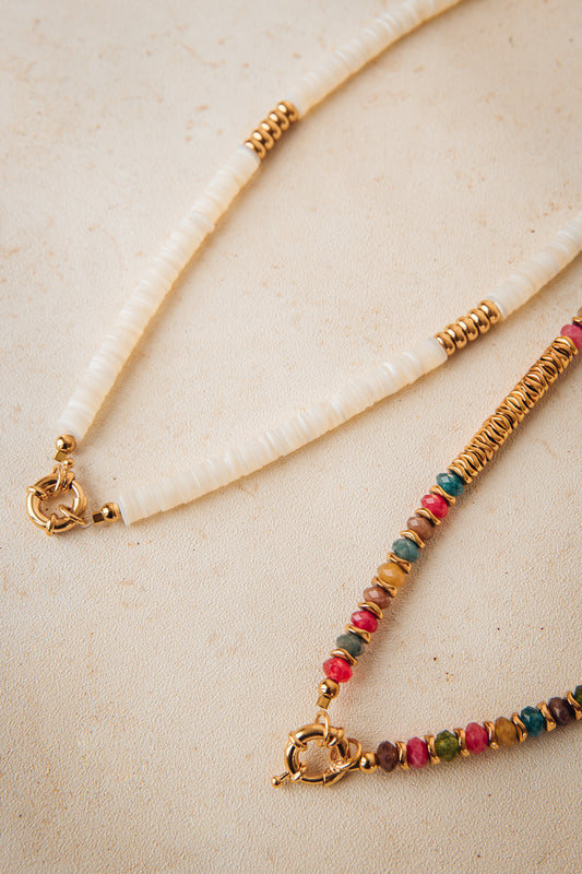 Fils en pierres naturelles & chaîne - À associer à vos médaillons