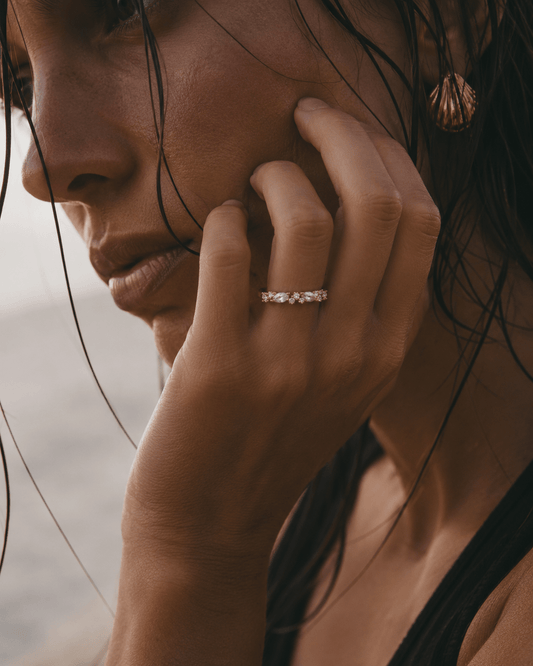 Bague pavée ALBA en Gold-filled