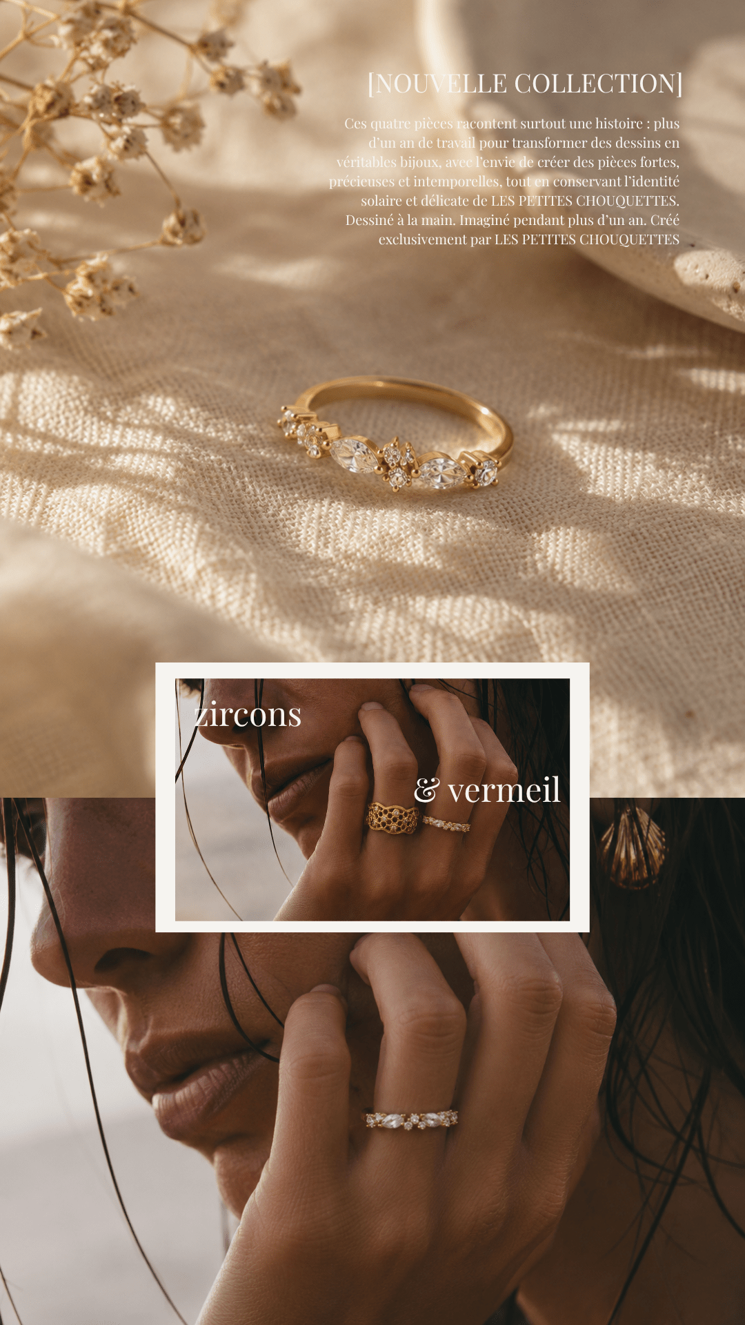 Bague pavée ALBA en Gold-filled