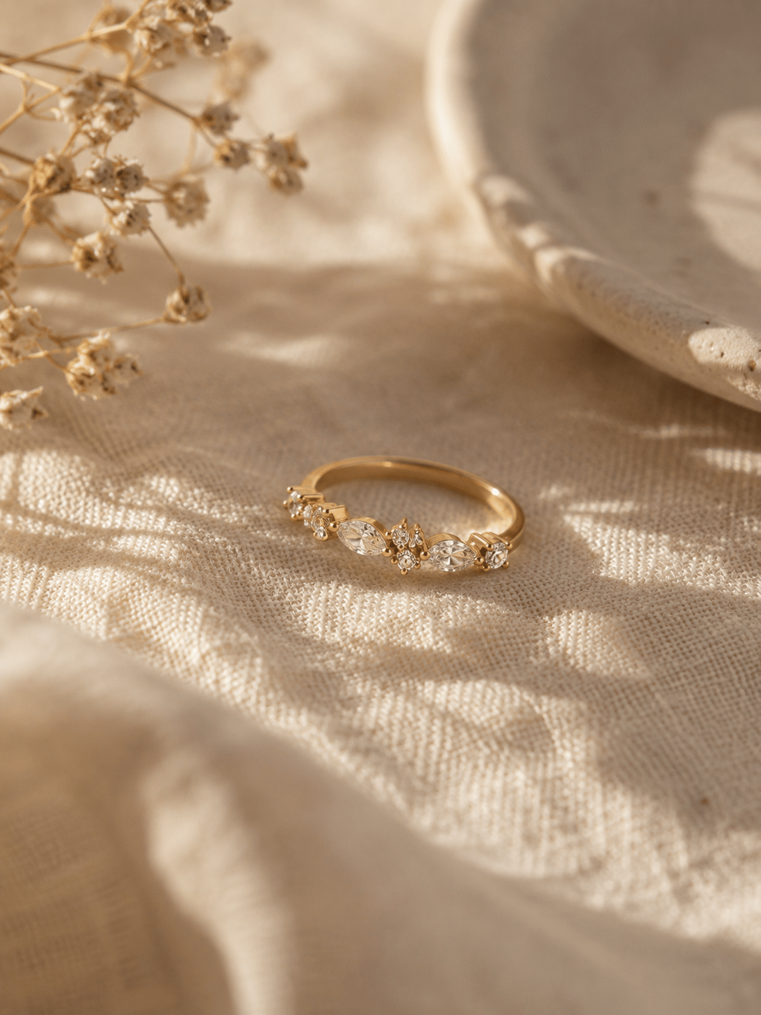 Bague pavée ALBA en Gold-filled