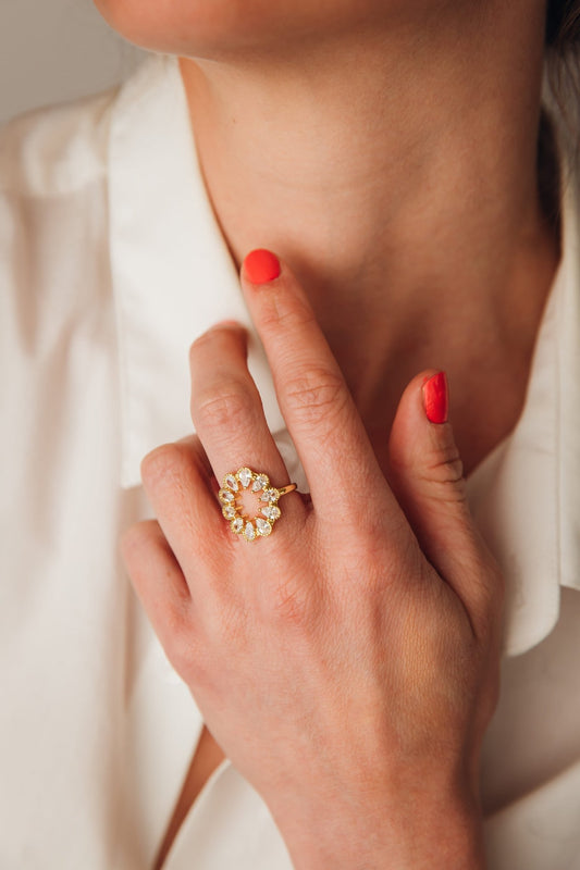 Bague fleur Alma en Gold Filled