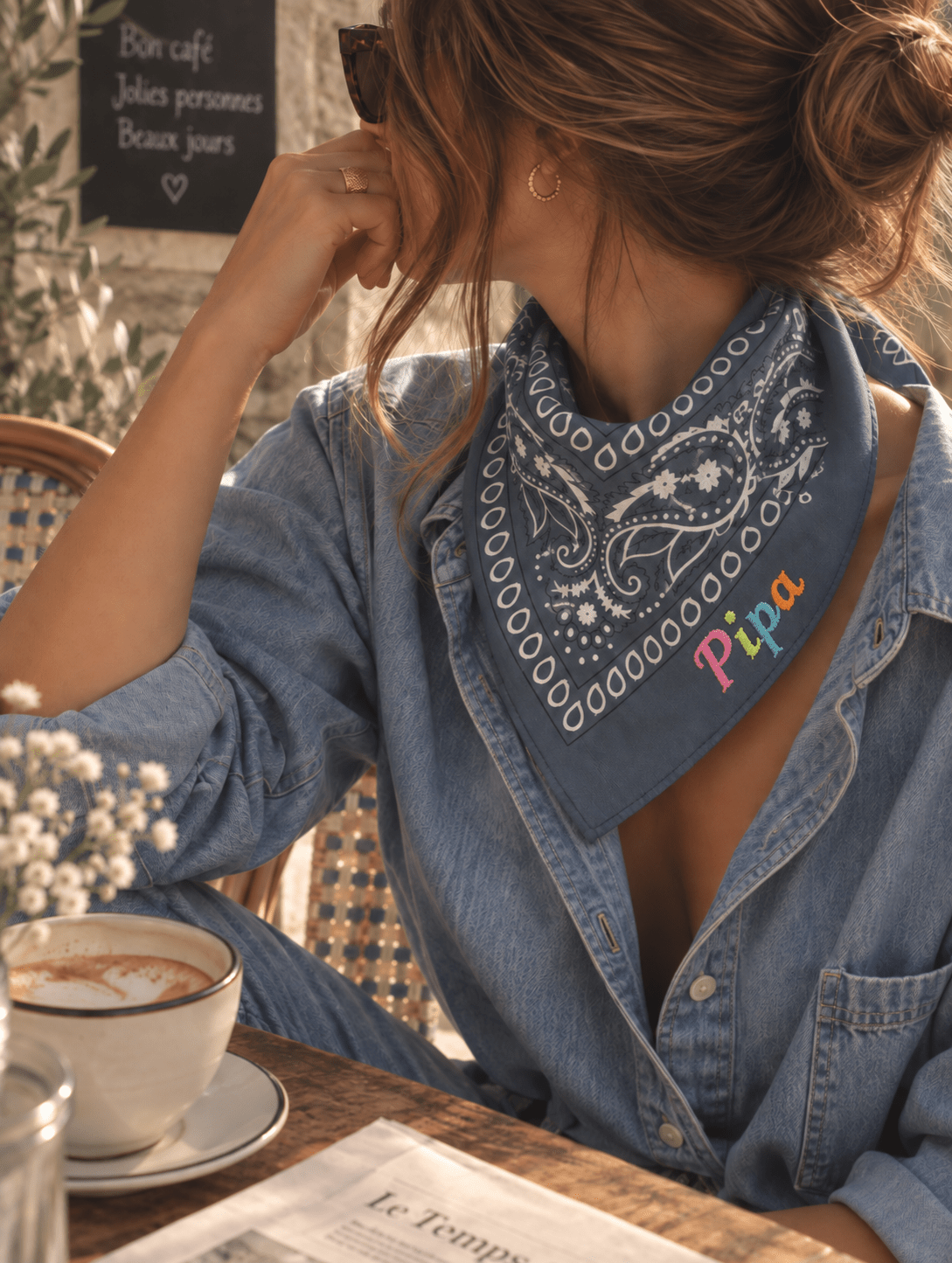 Bandana brodé personnalisable - 100% coton - LPC
