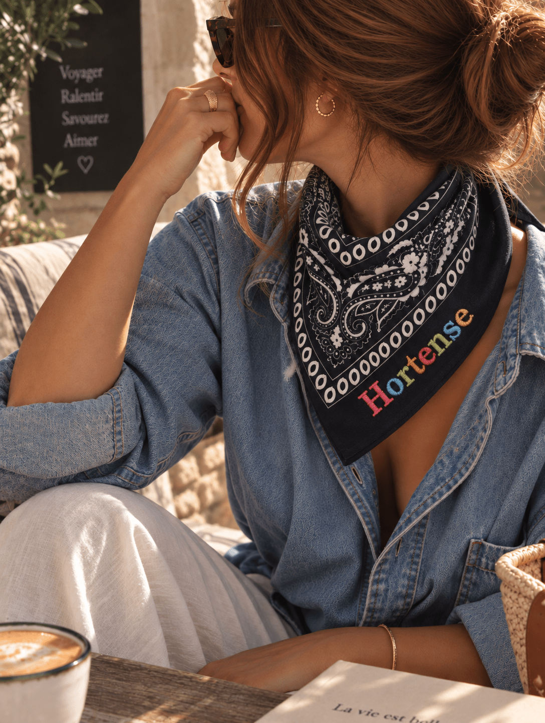 Bandana brodé personnalisable - 100% coton - LPC