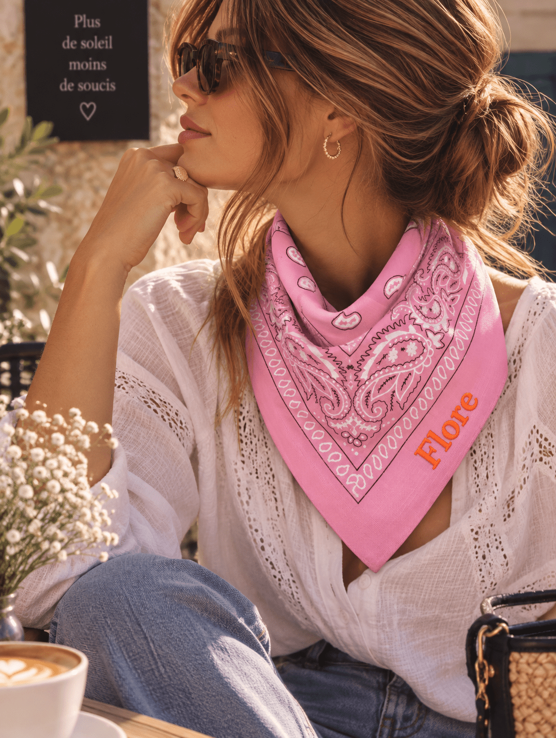 Bandana brodé personnalisable - 100% coton - LPC