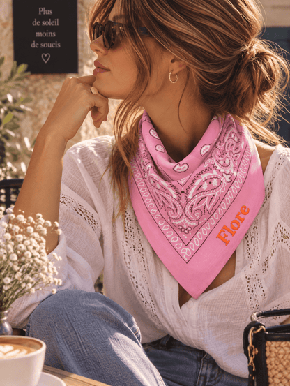 Bandana brodé personnalisable - 100% coton - LPC