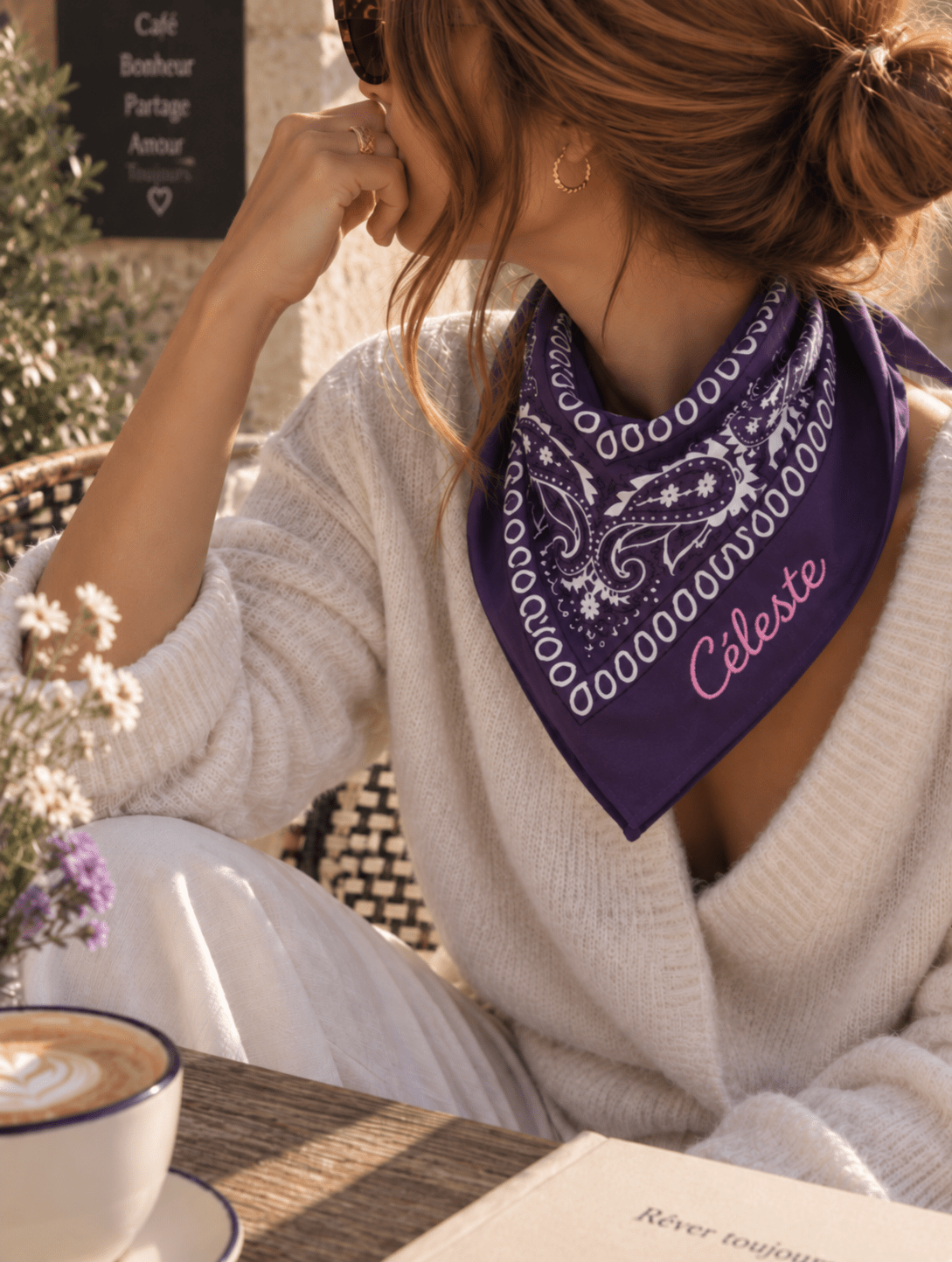 Bandana brodé personnalisable - 100% coton - LPC