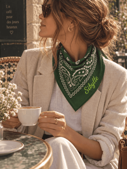 Bandana brodé personnalisable - 100% coton - LPC