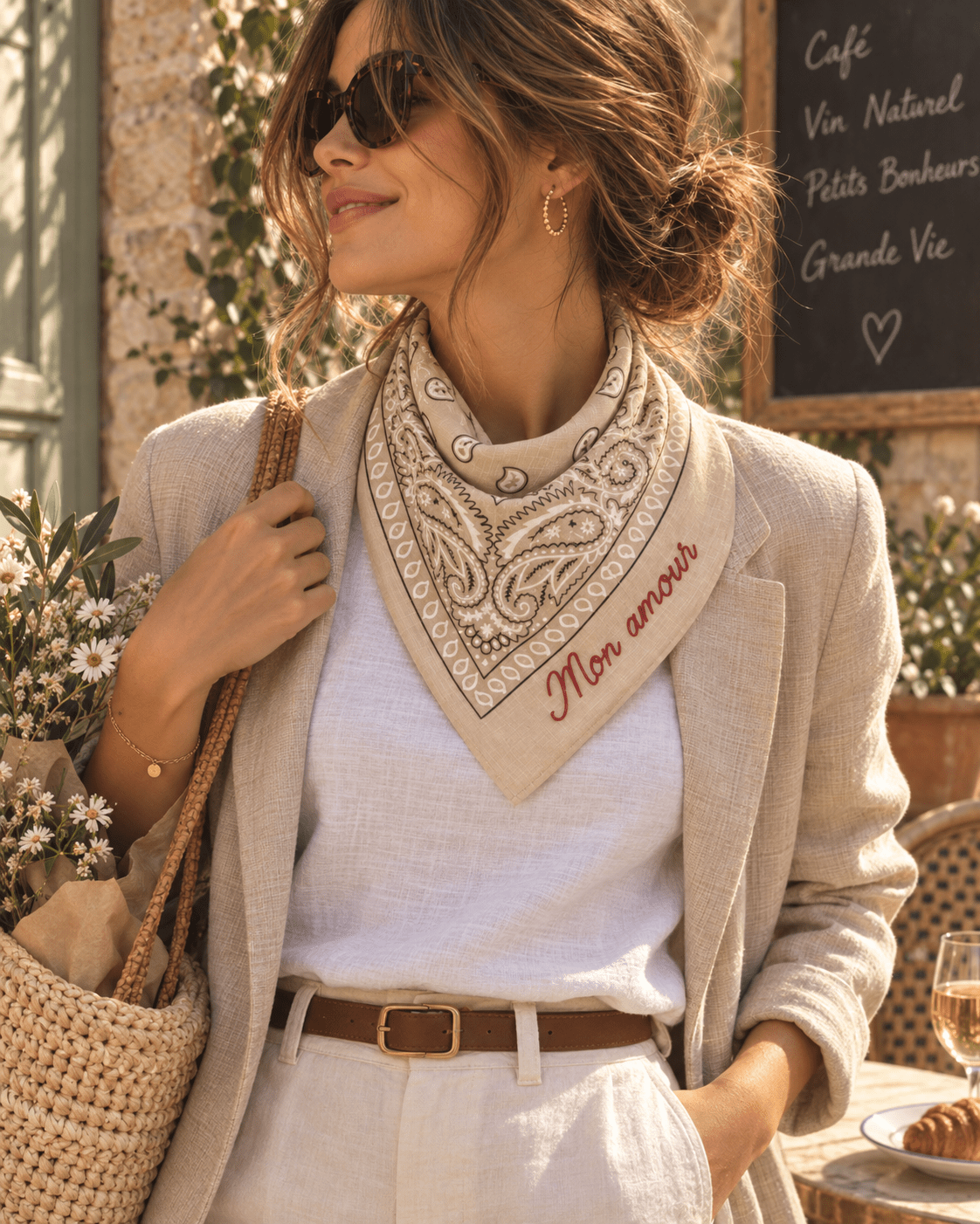 Bandana brodé personnalisable - 100% coton - LPC