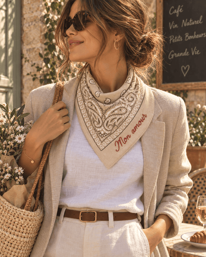 Bandana brodé personnalisable - 100% coton - LPC
