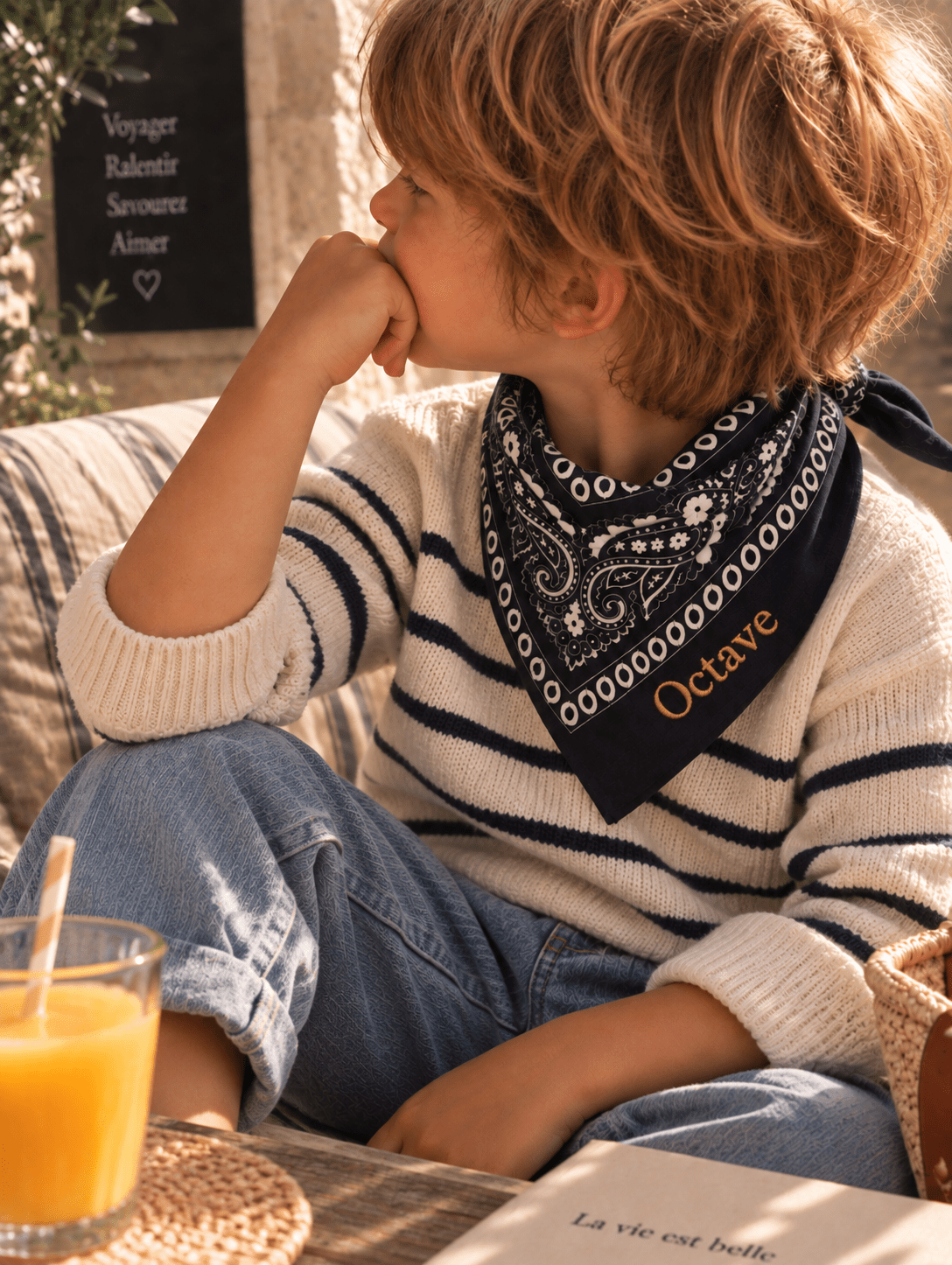 Bandana brodé personnalisable - 100% coton - LPC