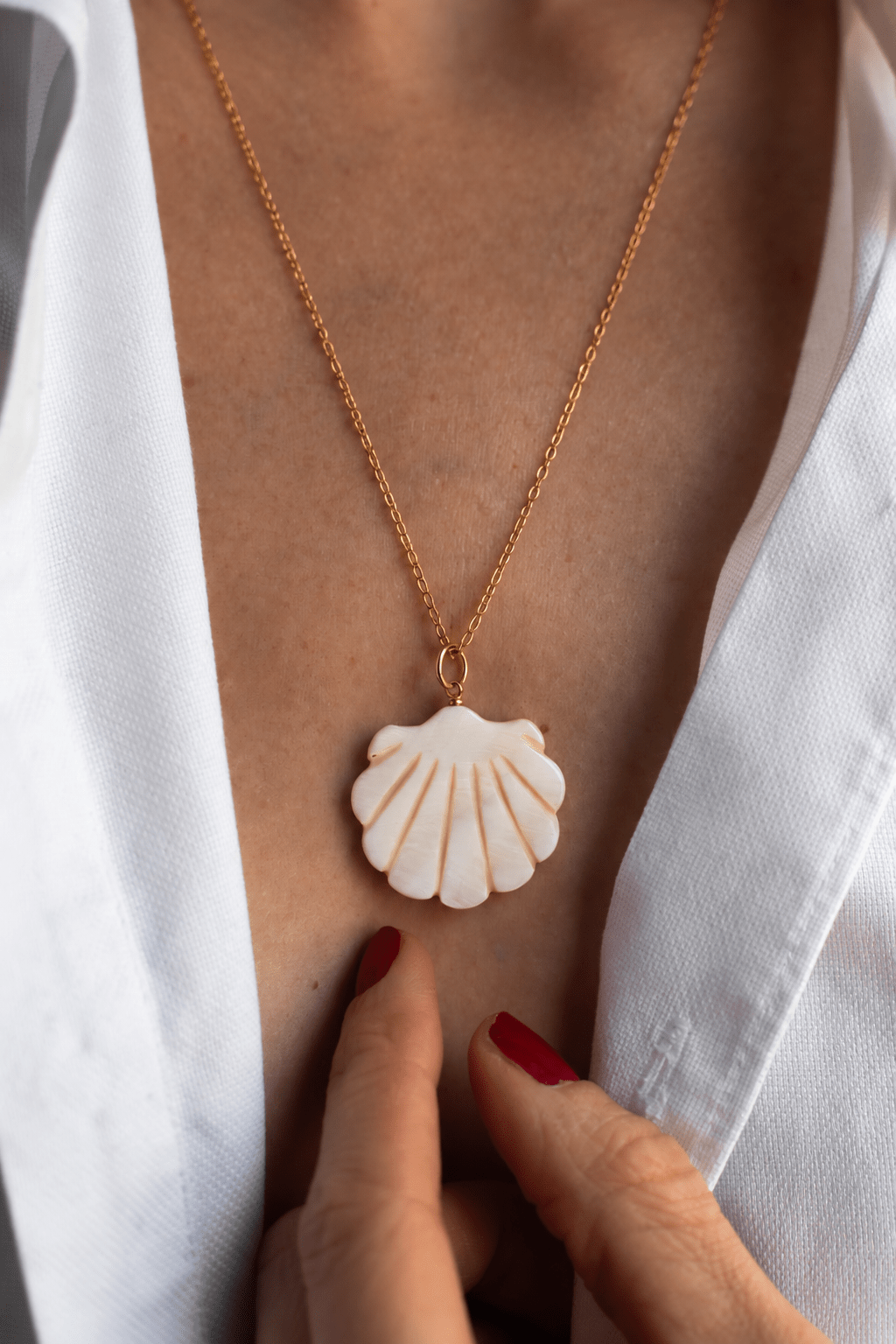 Collier Saint-Jacques - Pendentif coquillage en nacre - LPC