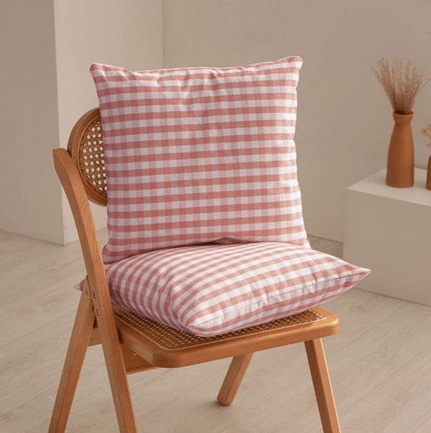 Coussin vichy brodé personnalisable