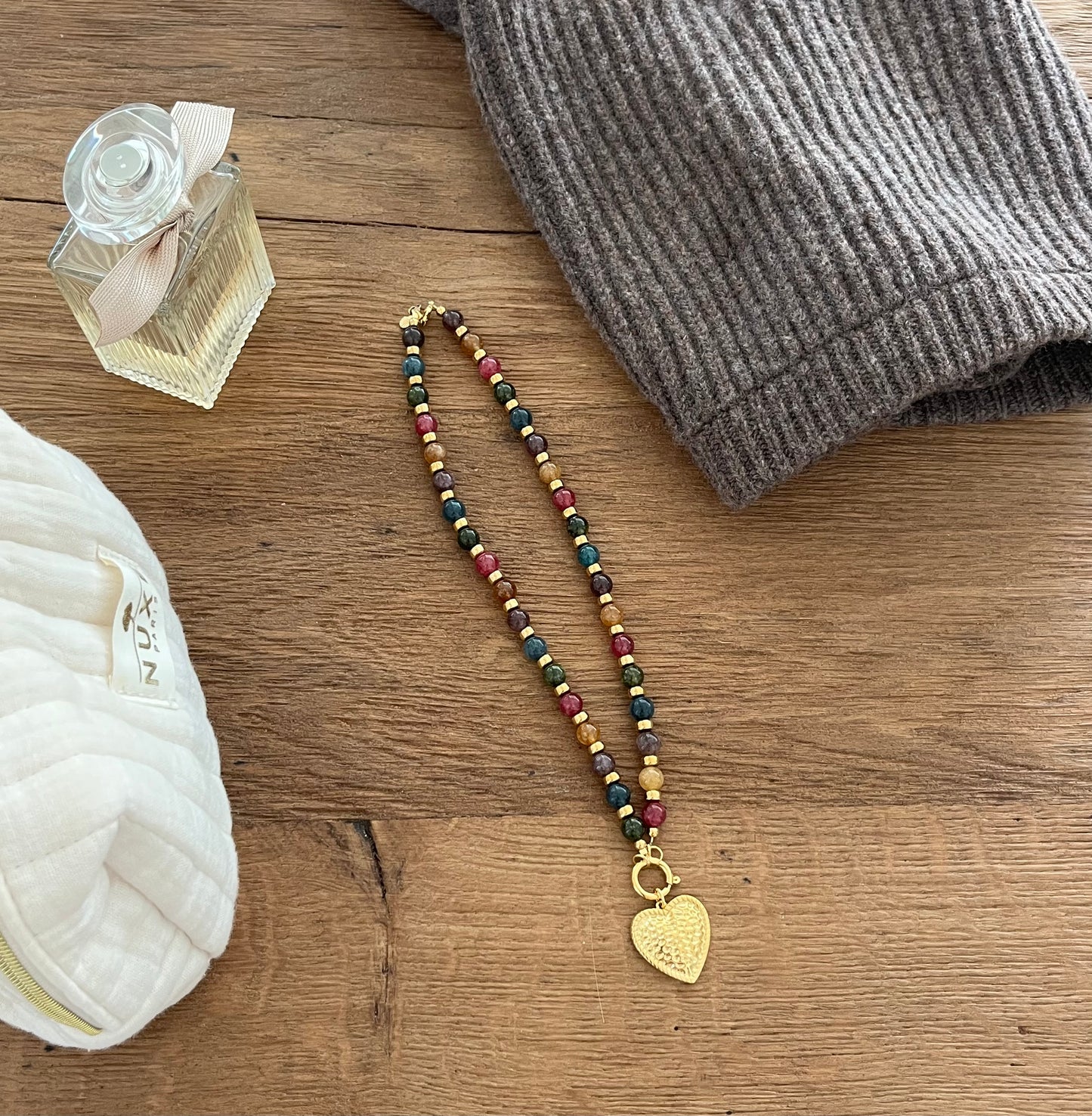 Proto collier quartzite et coeur