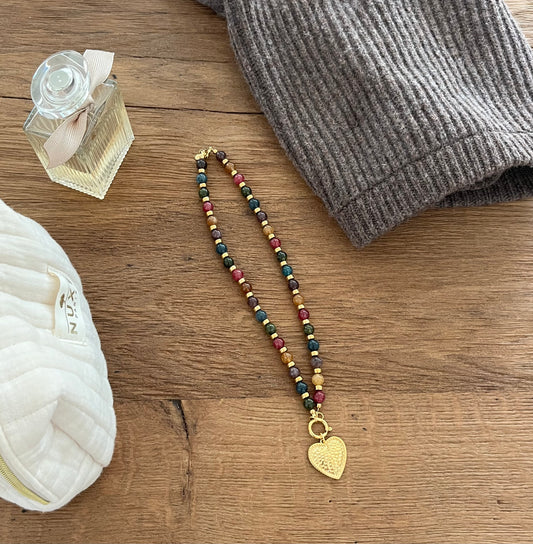 Proto collier quartzite et coeur