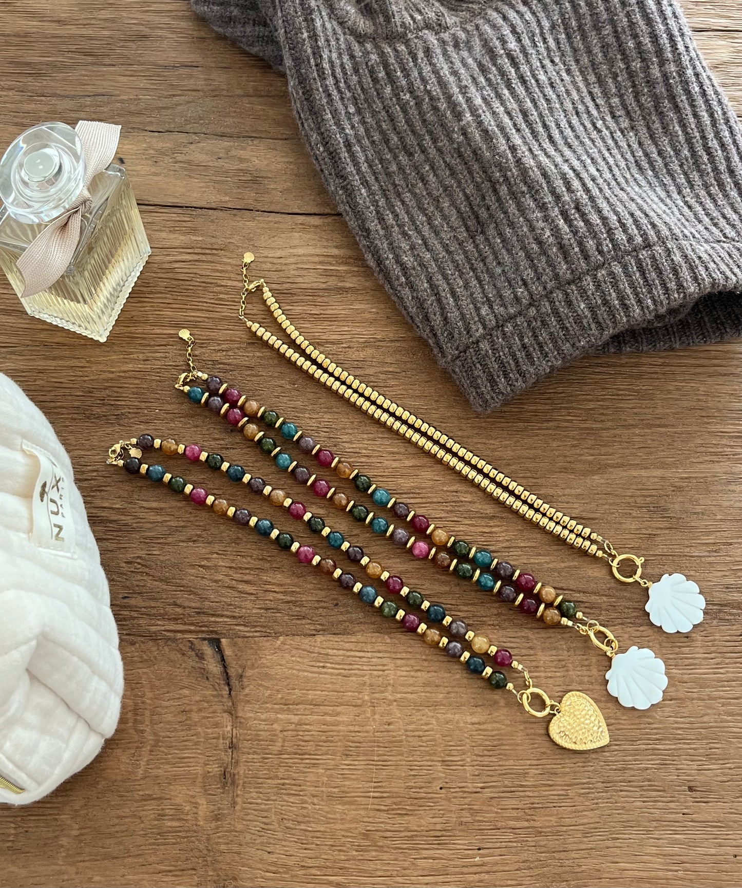 Proto collier quartzite et coeur