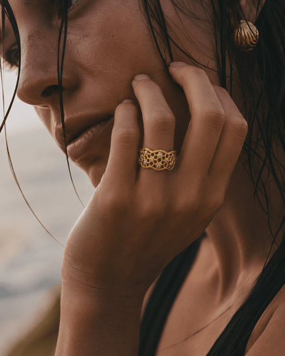 Bague RIVIERA dentelle en Gold-filled