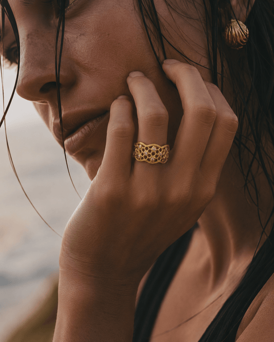 Bague RIVIERA dentelle en Gold-filled