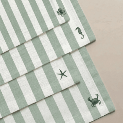 Serviettes IBIZA brodées personnalisables - Lot de 6
