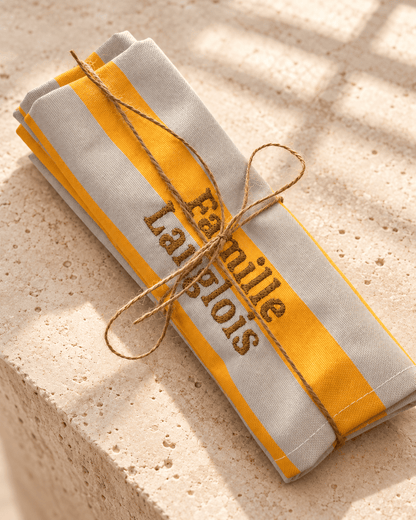 Serviettes IBIZA brodées personnalisables - Lot de 6