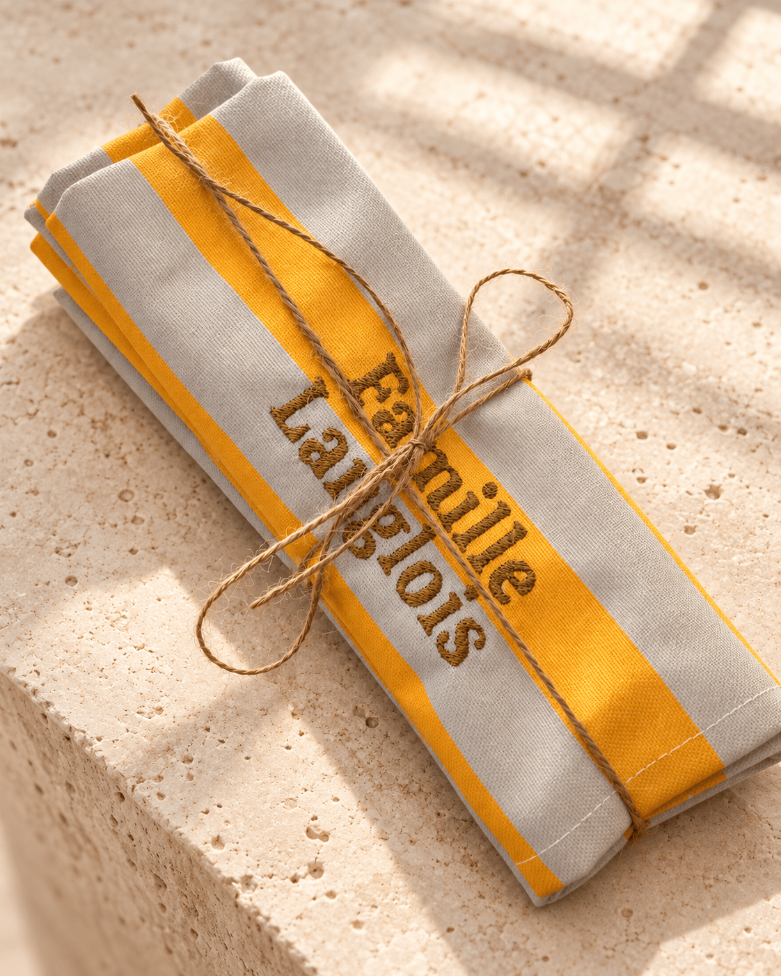 Serviettes IBIZA brodées personnalisables - Lot de 6 - LPC